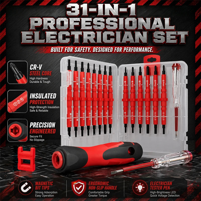 Interchangeable Screwdriver Set - 18- or 31-in-1