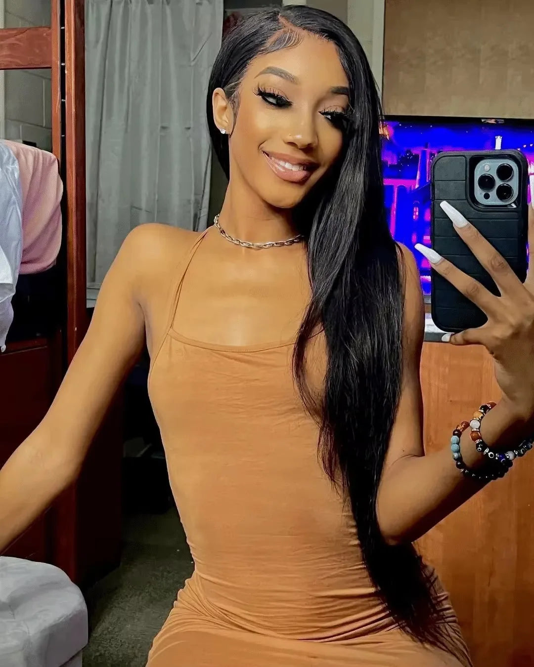 250% Density Brazilian Bone Straight Glueless HD Lace Wig