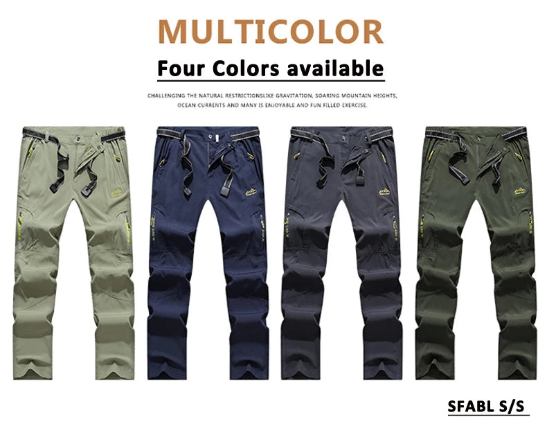 Men’s Quick Dry Hiking Pants Stretch Waterproof Multi Pocket