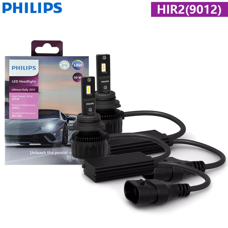 Philips Ultinon Rally 3551 H7 H4 H11 HB3 HB4 HIR2 LED Headlight 100W 9000LM High Power Super Bright Car Light 6500K White Lamps
