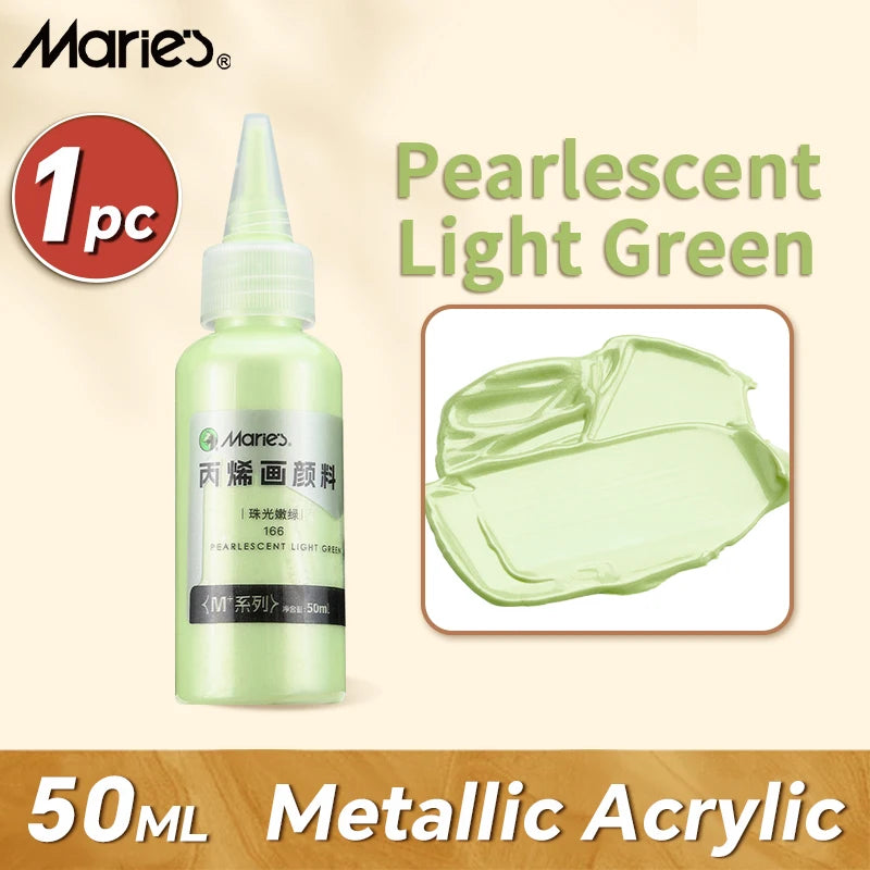 50ml Metallic Acrylic Paint in Pearlescent Gold & Silver