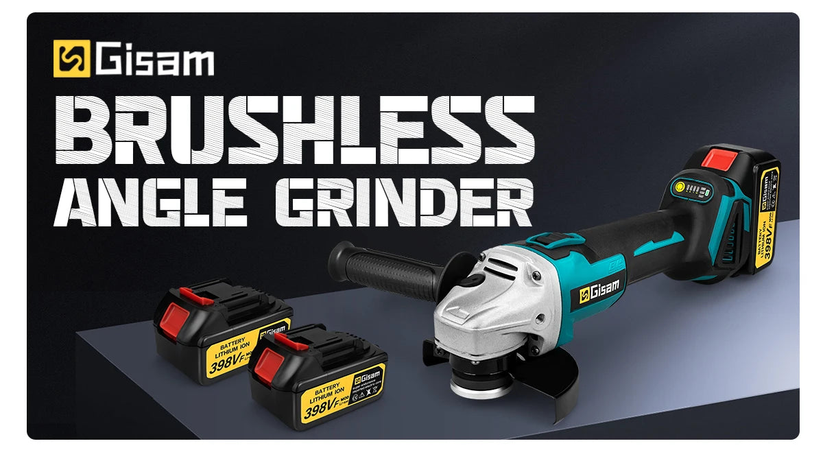 Gisam 125mm M14 Brushless Angle Grinder Cutting Machine Cordless Electric Angle Grinder Power Tools for Makita 18V Battery Pins