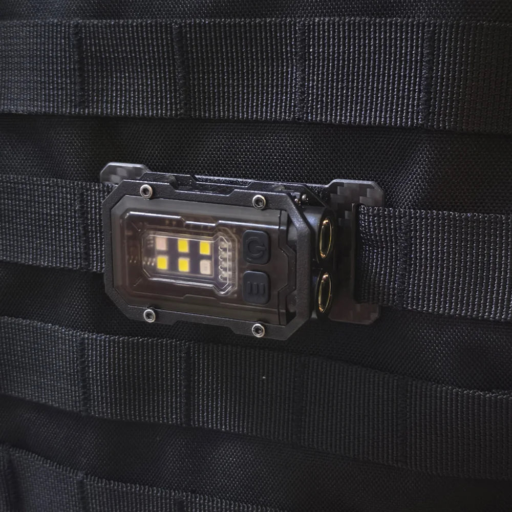 Tactical Mini Flashlight with Hook-and-Loop Plate for 25mm Strap