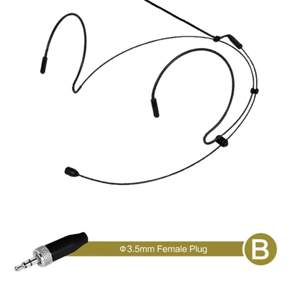 Double Earhook Headset Microphone with 2 Covers, 5 Plugs