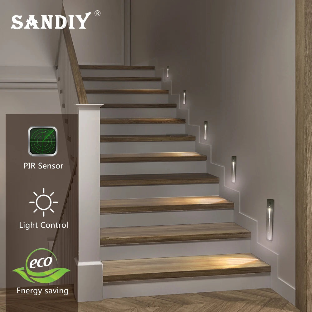 Recessed LED Stair Light - Sensor Options