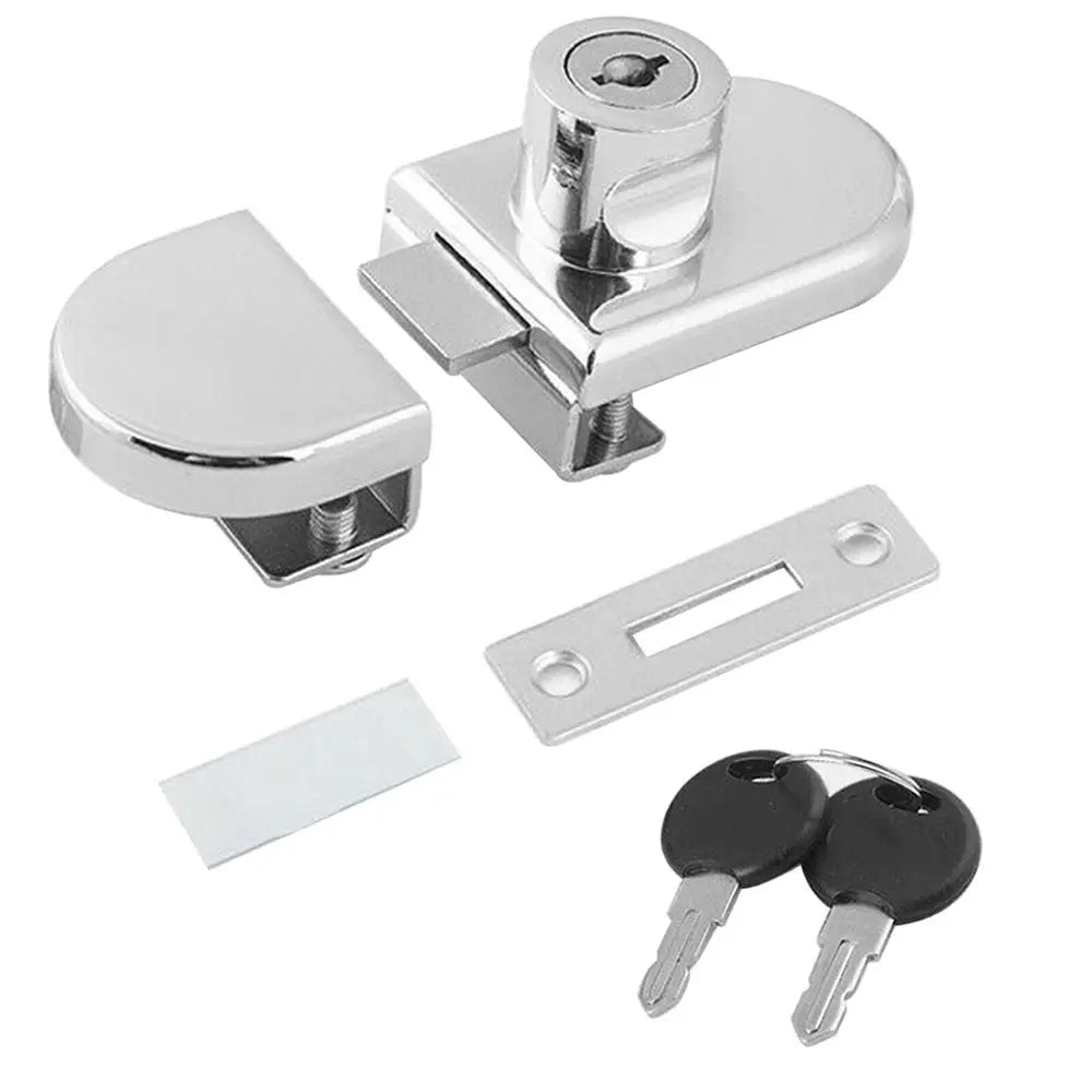 Glass Cabinet Door Lock, Zinc Alloy, No Drilling