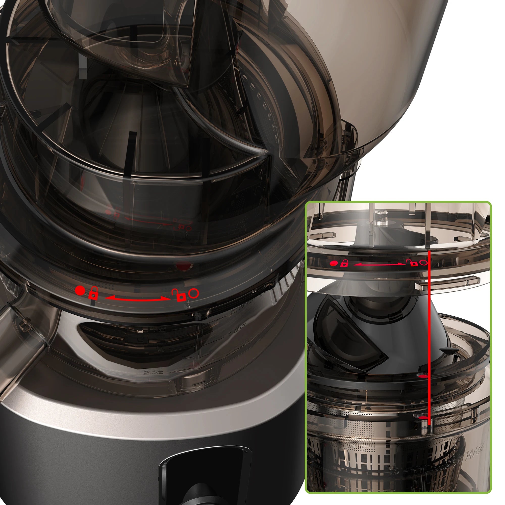 Cold Press Juicer with 75mm Feed Chute and 200W Motor
