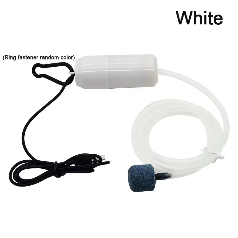 Pompă de aer pentru acvariu USB cu țeavă și piatră de aer, 5 V