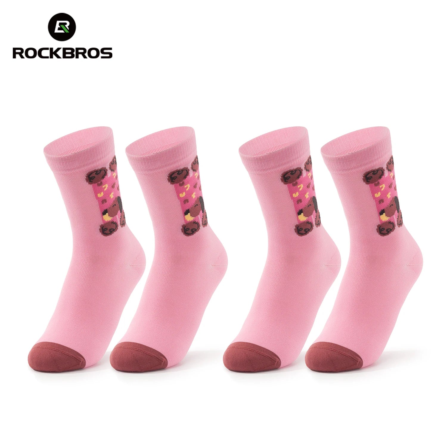 Breathable Compression Cycling Socks with Non-Slip Grip (2 Pairs)