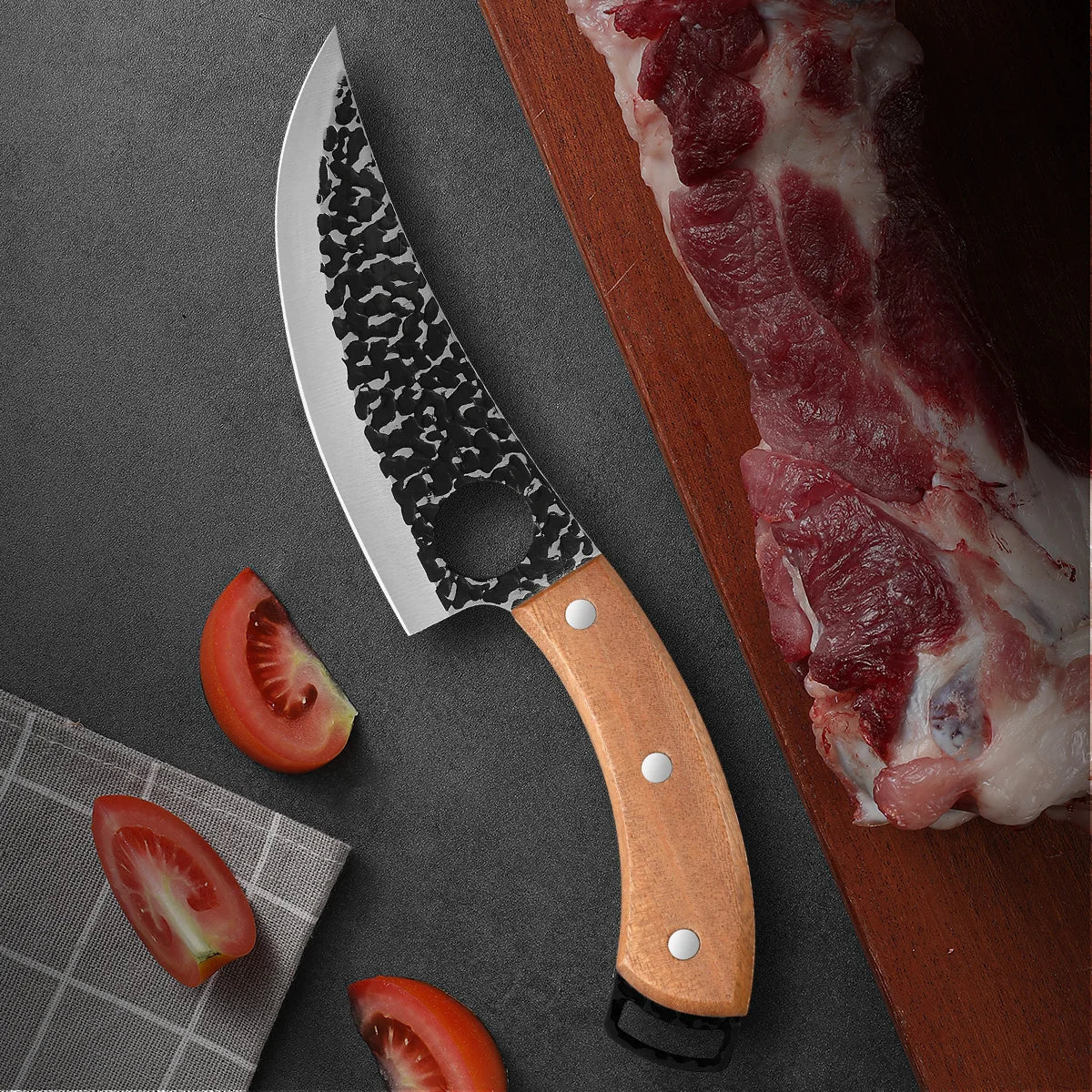 Handmade Forged Kitchen Knife Butcher Knife Boning Knives Meat Cleaver Vegetables Cutter Professional Household Chef Cook Knife 