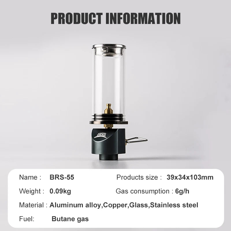 BRS-55 Windproof Gas Camping Lantern, 100g Mini Tent Light