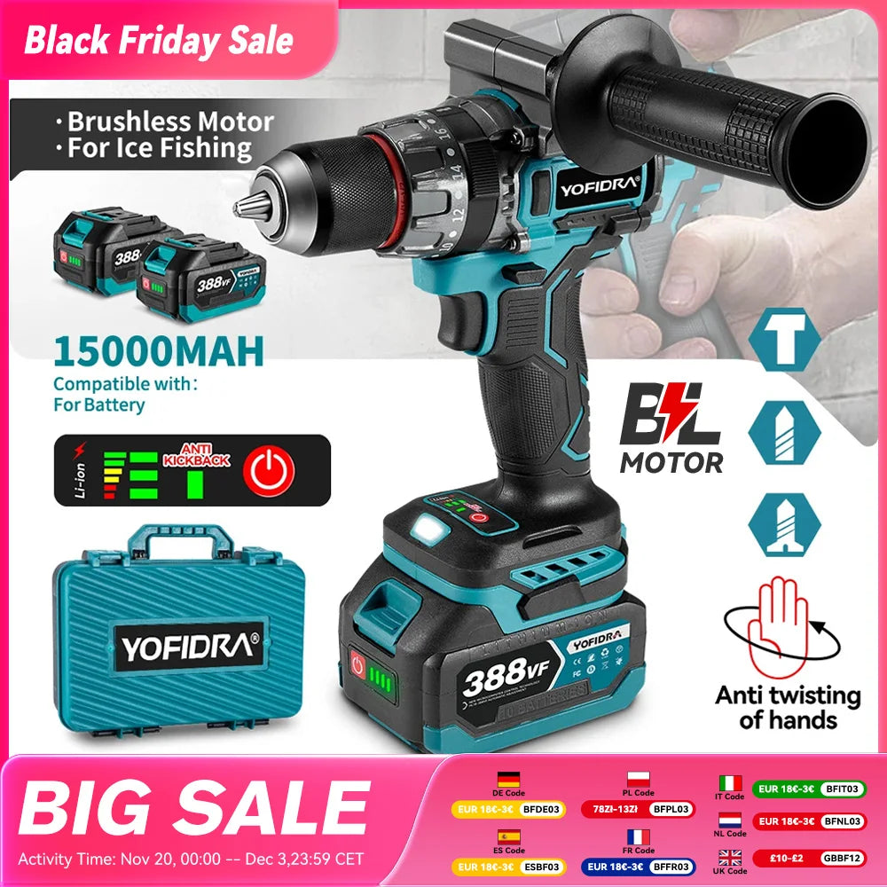 Brushless Electric Impact Drill Cordless Screwdriver 700N·m
