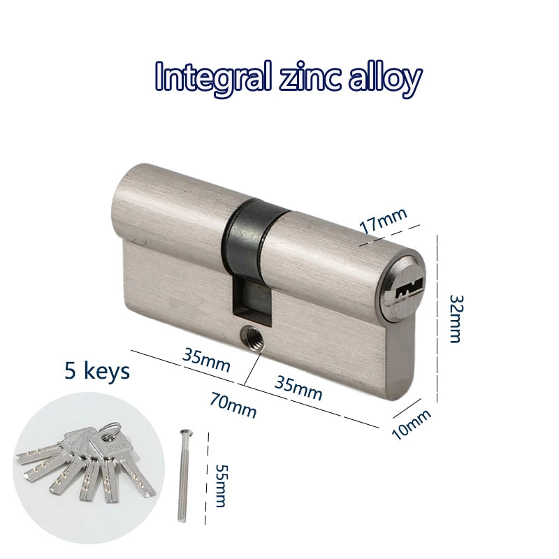 Cilindros de fechadura de porta com chave - Opções de 60/70/80 mm
