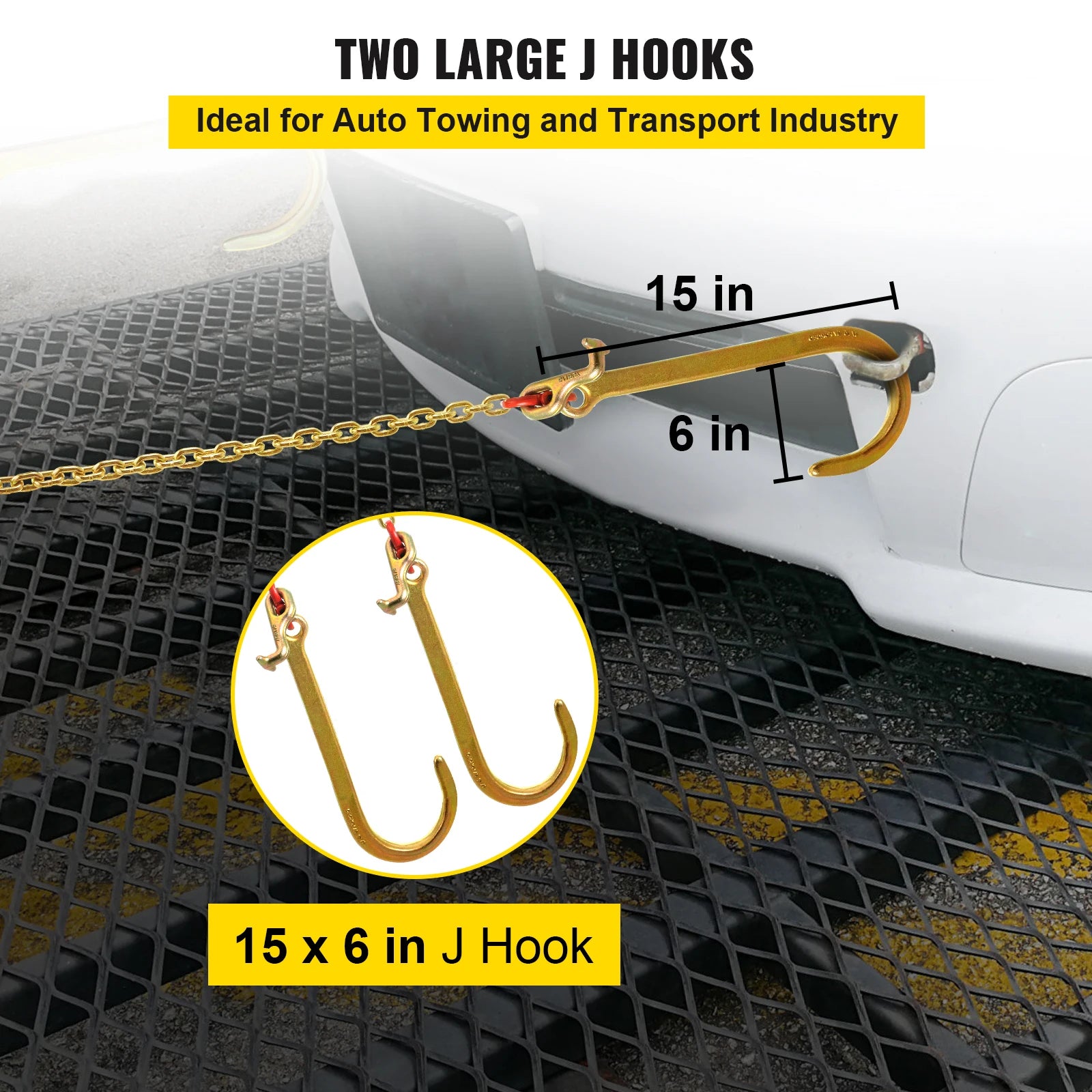 Ťahový reťaz G80 V-Bridle 5/16" x 2 stopy s hákmi J a T