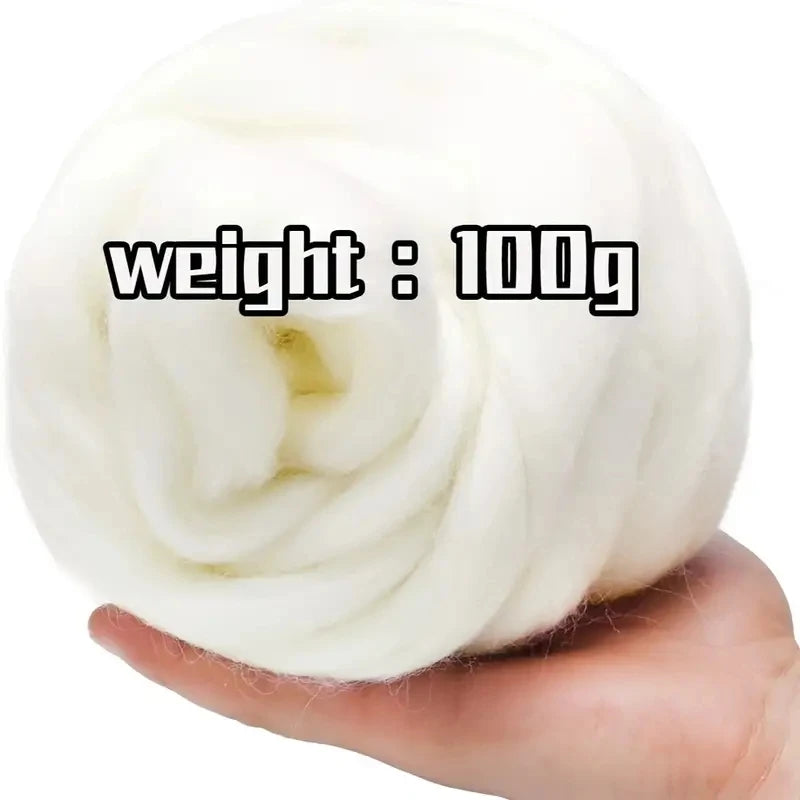 Wool Roving for Felting and Spinning, 100 g