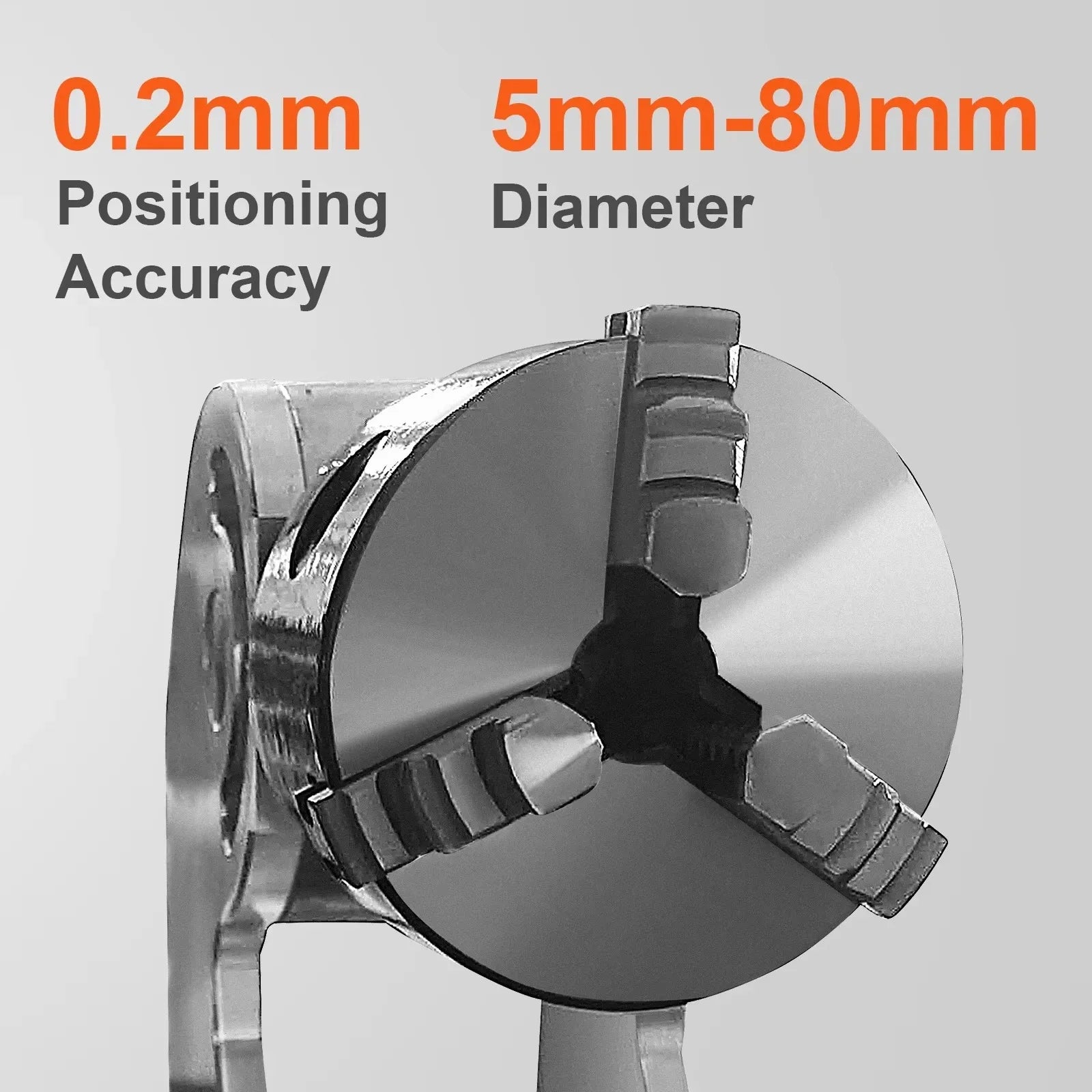 3-Claw Rotary Axis for Fiber Laser Engraving 5–80mm Cylinders