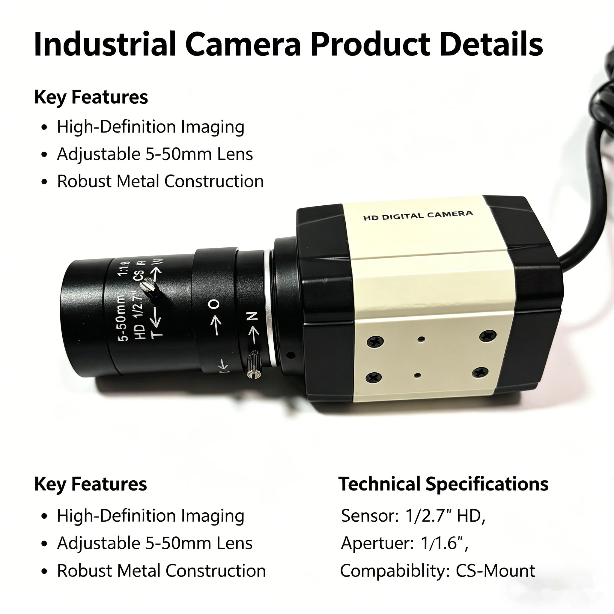 8MP UVC USB Webcam with 5-50mm Optical Zoom Lens