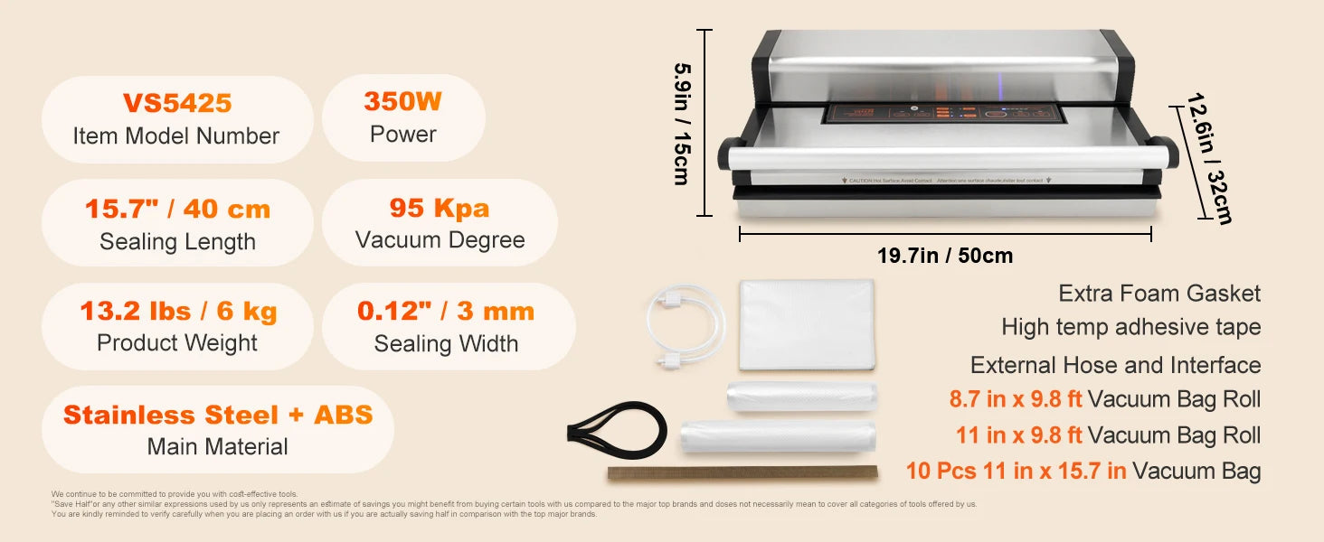 Commercial Vacuum Sealer Machine with Cutter & Bag Storage