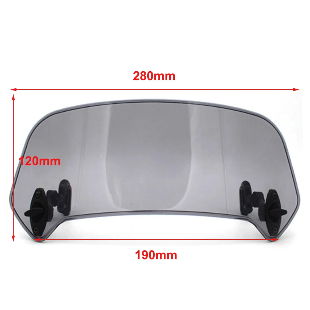 Motorcycle Universal Windshield Extension Adjustable Spoiler Clamp-On Windscreen Deflector For BMW Kawasaki Yamaha Honda Suzuki 