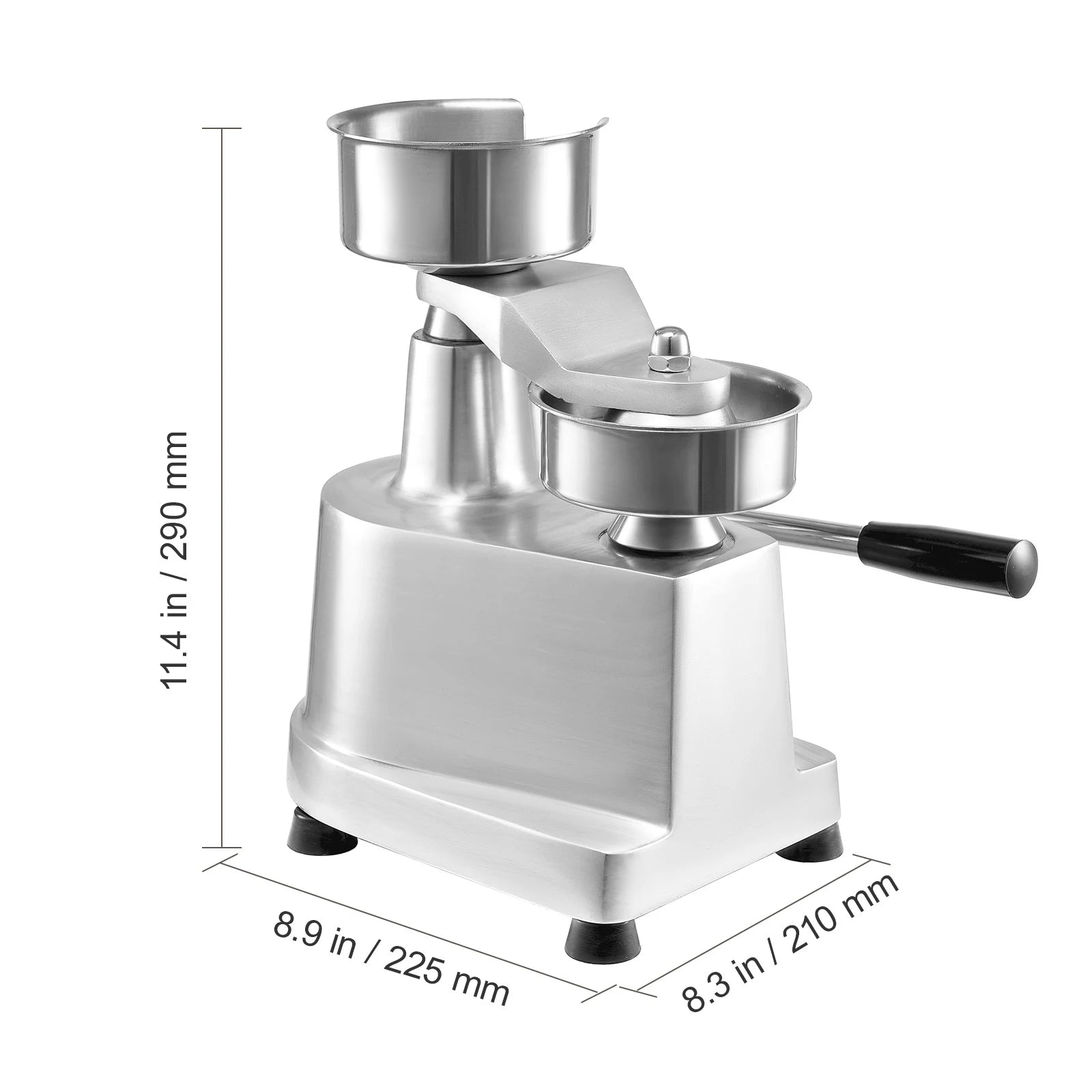 SucceBuy Commercial Burger Patty Maker 100mm/4in Hamburger Beef Patty Maker Food-Grade Stainless Steel Bowl Burger Press Machine