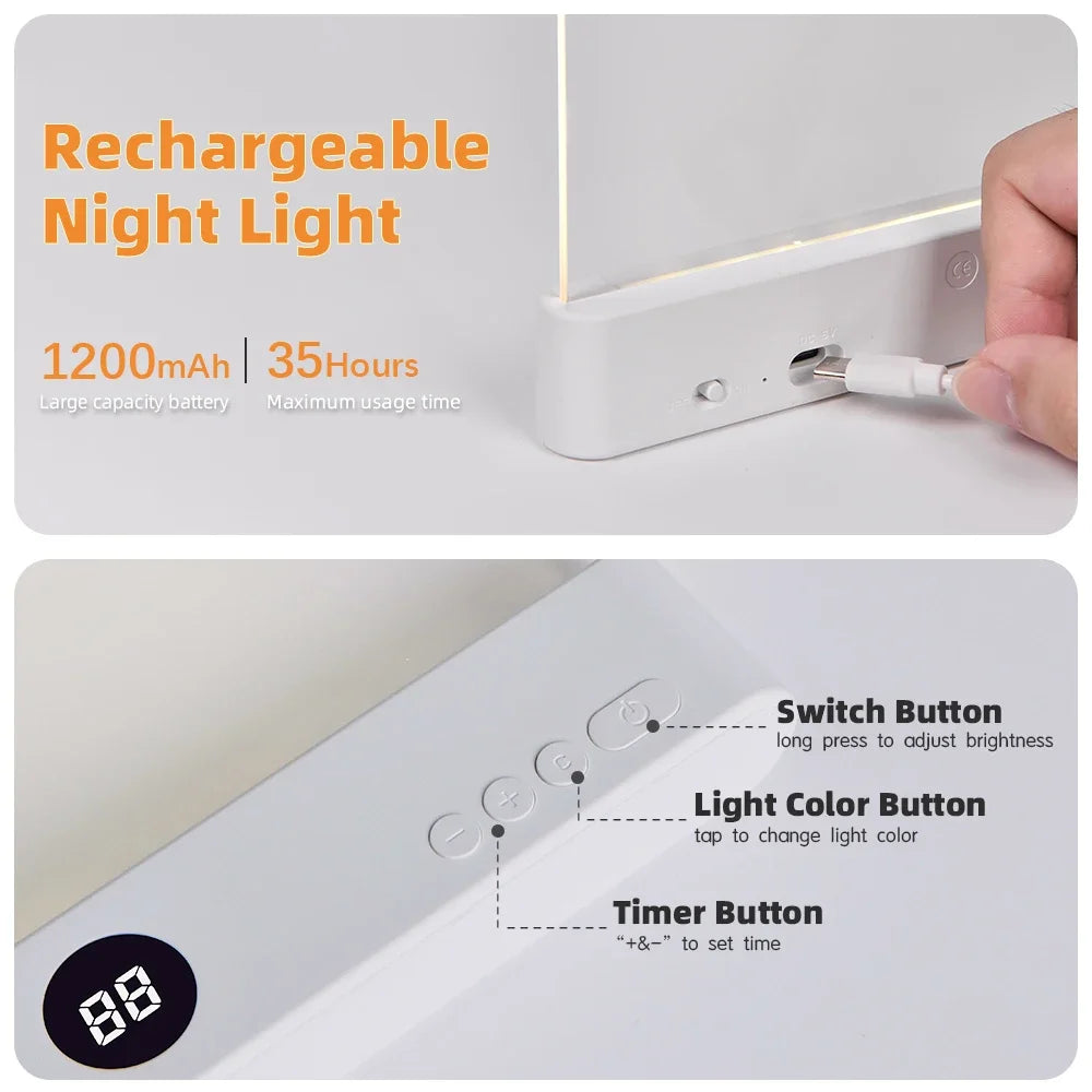 Genopladelig LED-boglampe med timer