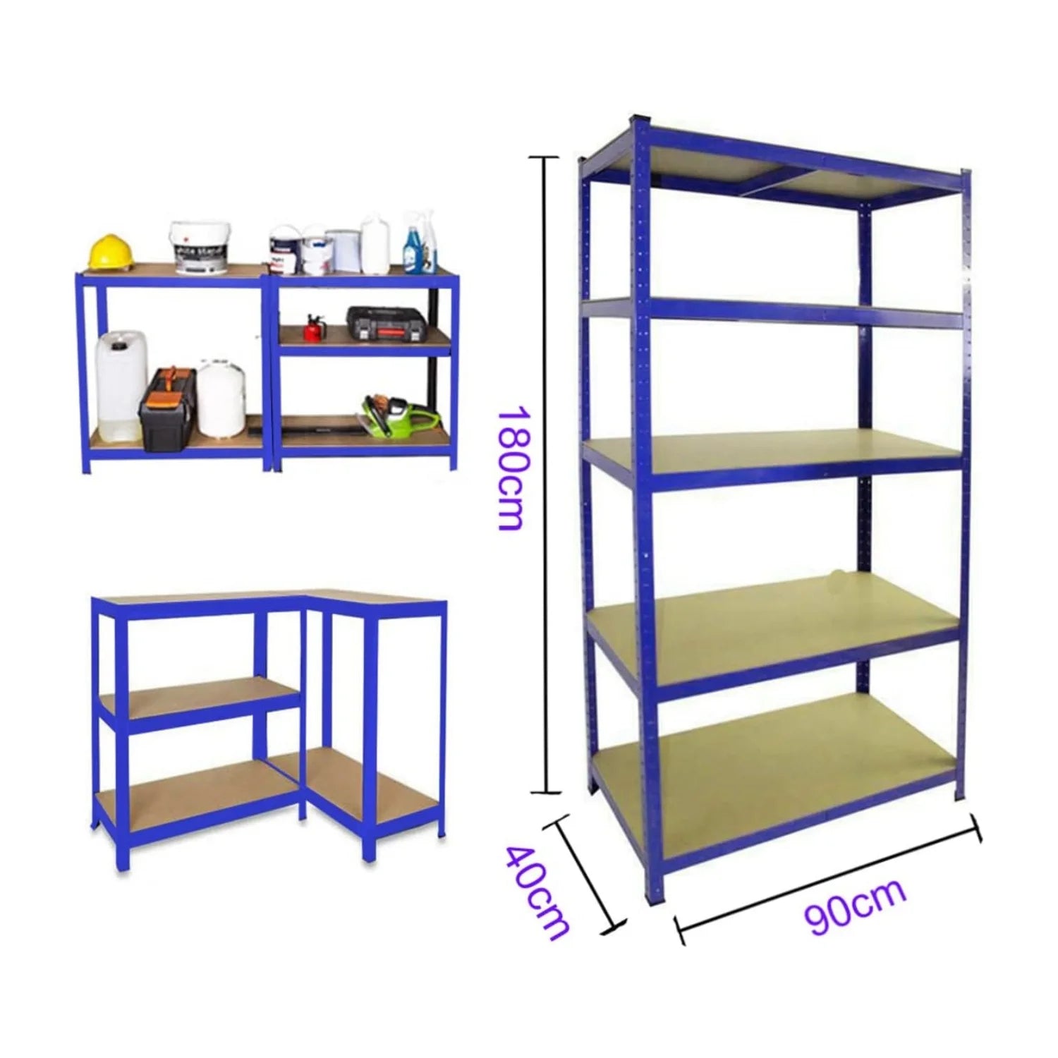 Blue Workshop Organizer Shelf – 5‑Tier Multi‑Purpose Storage Rack