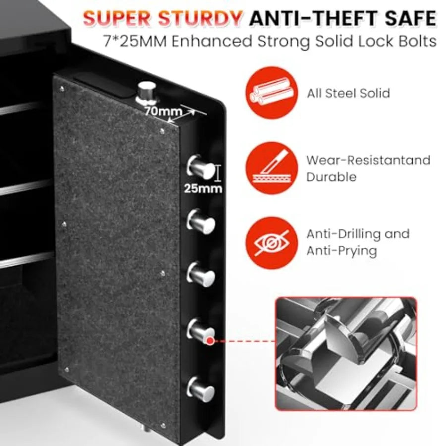 Fireproof Safe 7.5 Cu Ft Digital Keypad Safe for Home Use