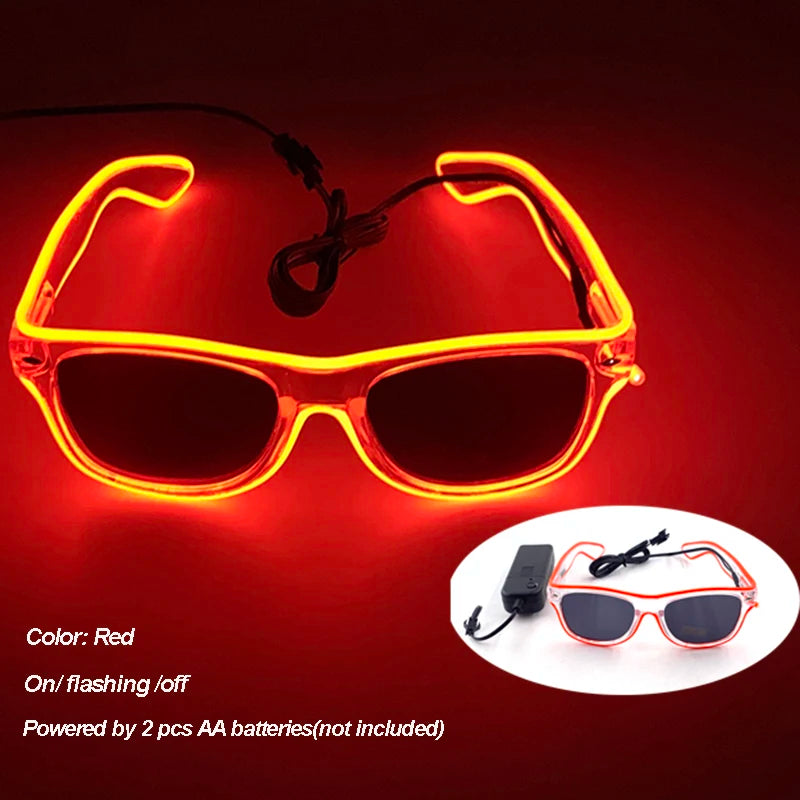 Cool Luminous Colorful LED Light Up Glasses Glowing Neon Light Flashing Party Glasses For Nightclub DJ Dance Party Decor 