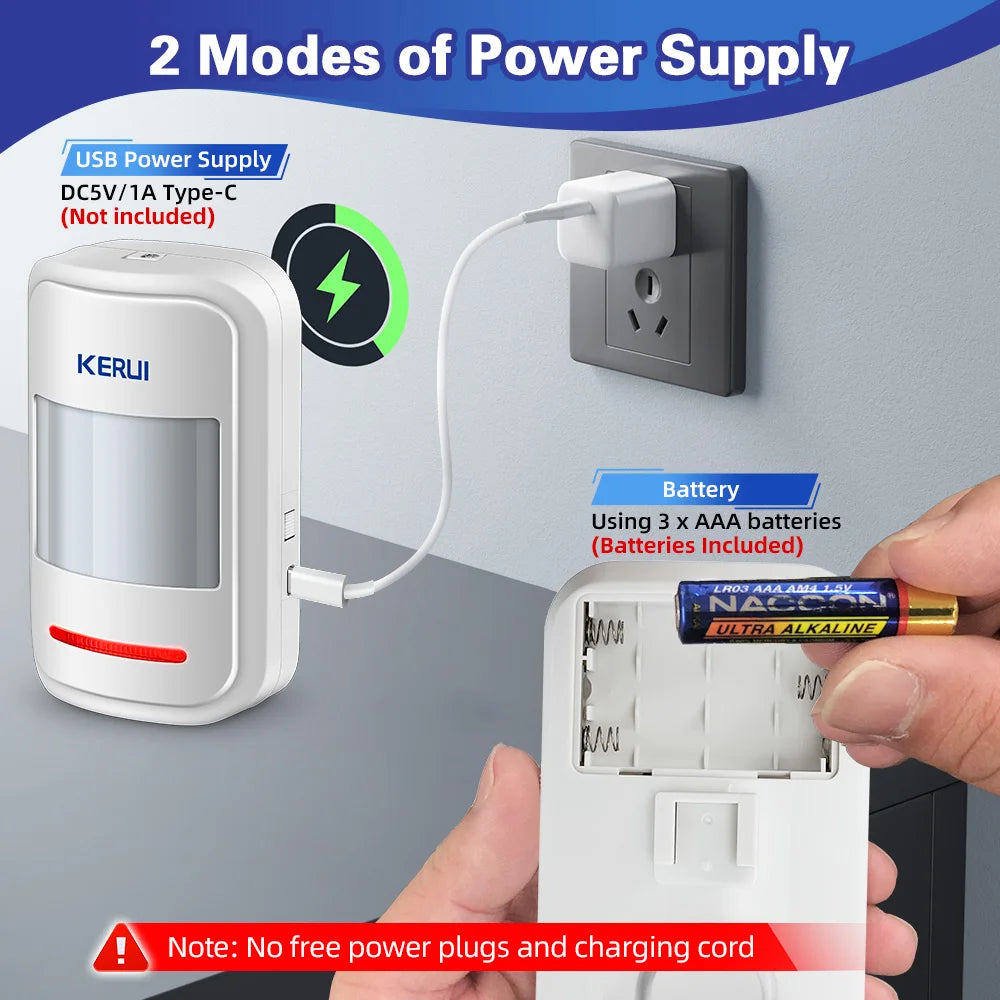 KERUI Wireless PIR Motion Sensor Alarm with Remote, 433MHz
