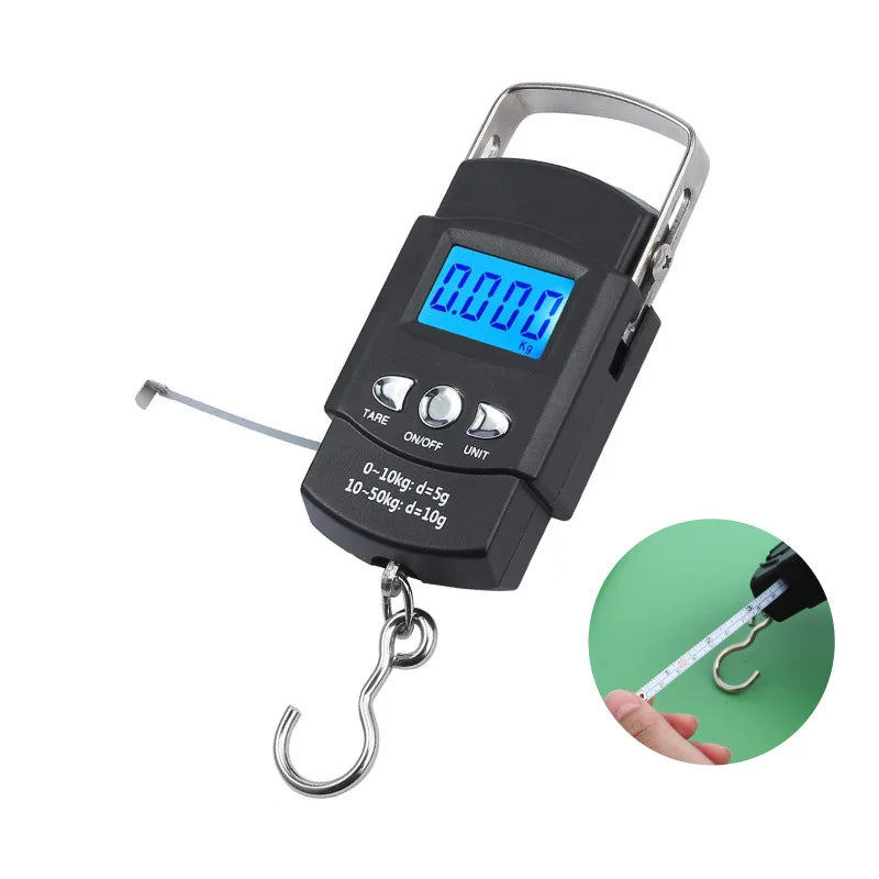 Portable LCD Electronic Hand Scale with Measuring Tape