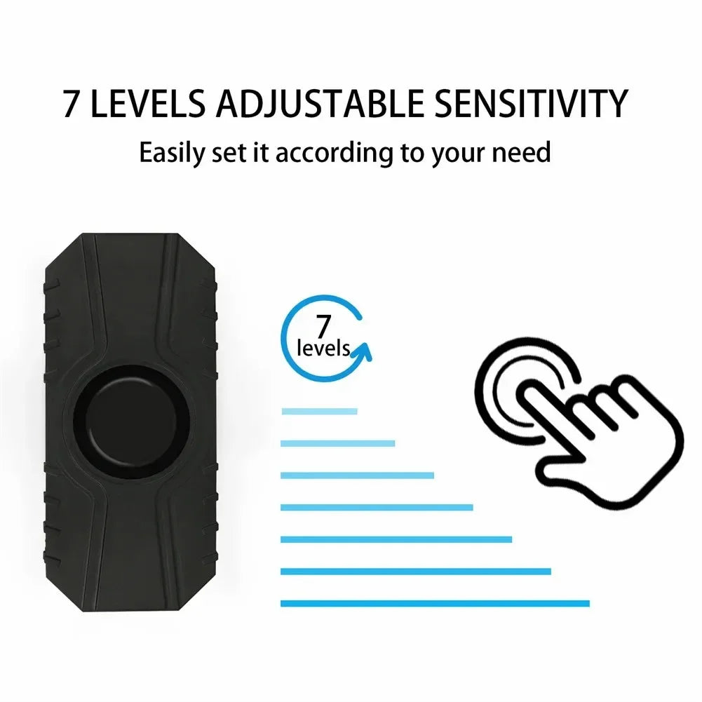 Wireless Vibration Bicycle Alarm with Remote and USB Charging