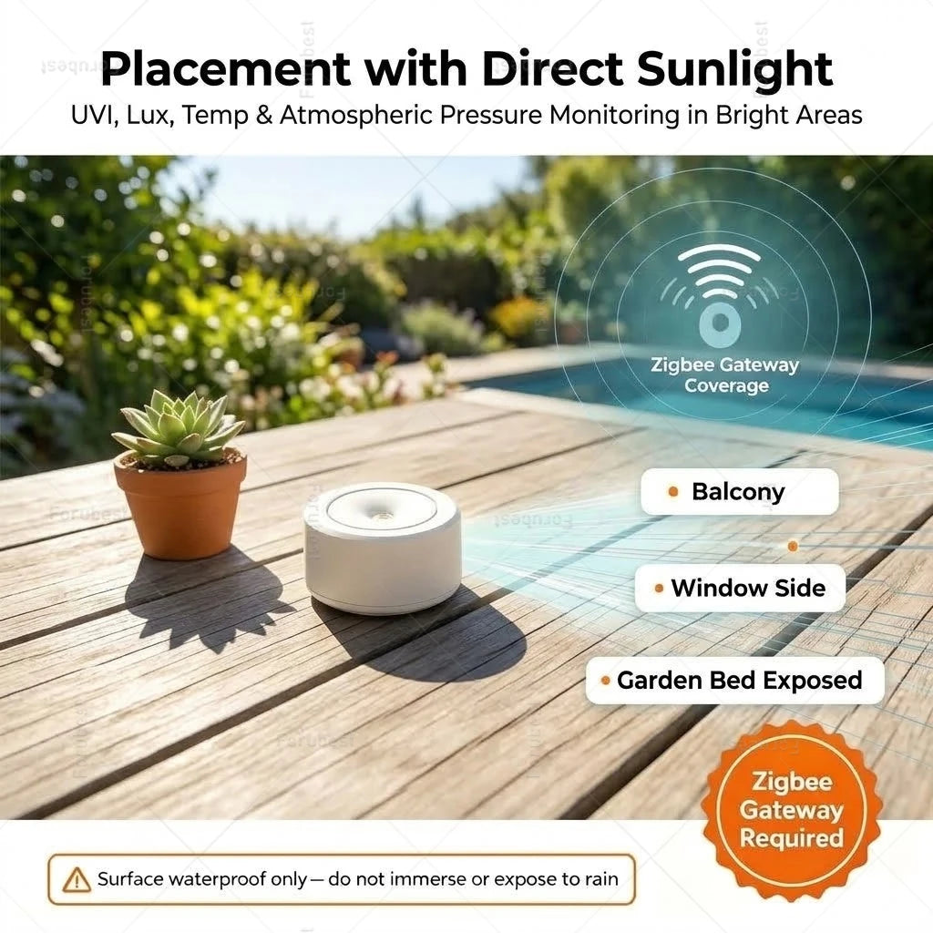 Zigbee 3.0 UV Sensor Atmospheric Pressure Luminance Temperature Weather Station Wireless Sensor Smart Automation For Zigbee2MQTT