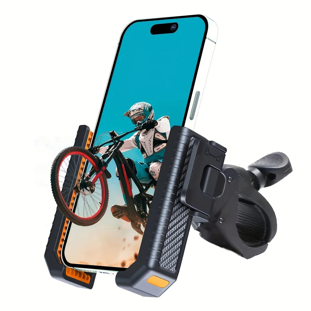 Homhu Universal Motorcycle Phone Holder Half Enclosure Design Bike Bicycle Phone Mount Quick Lock for IPhone 4.7"-7" Phones