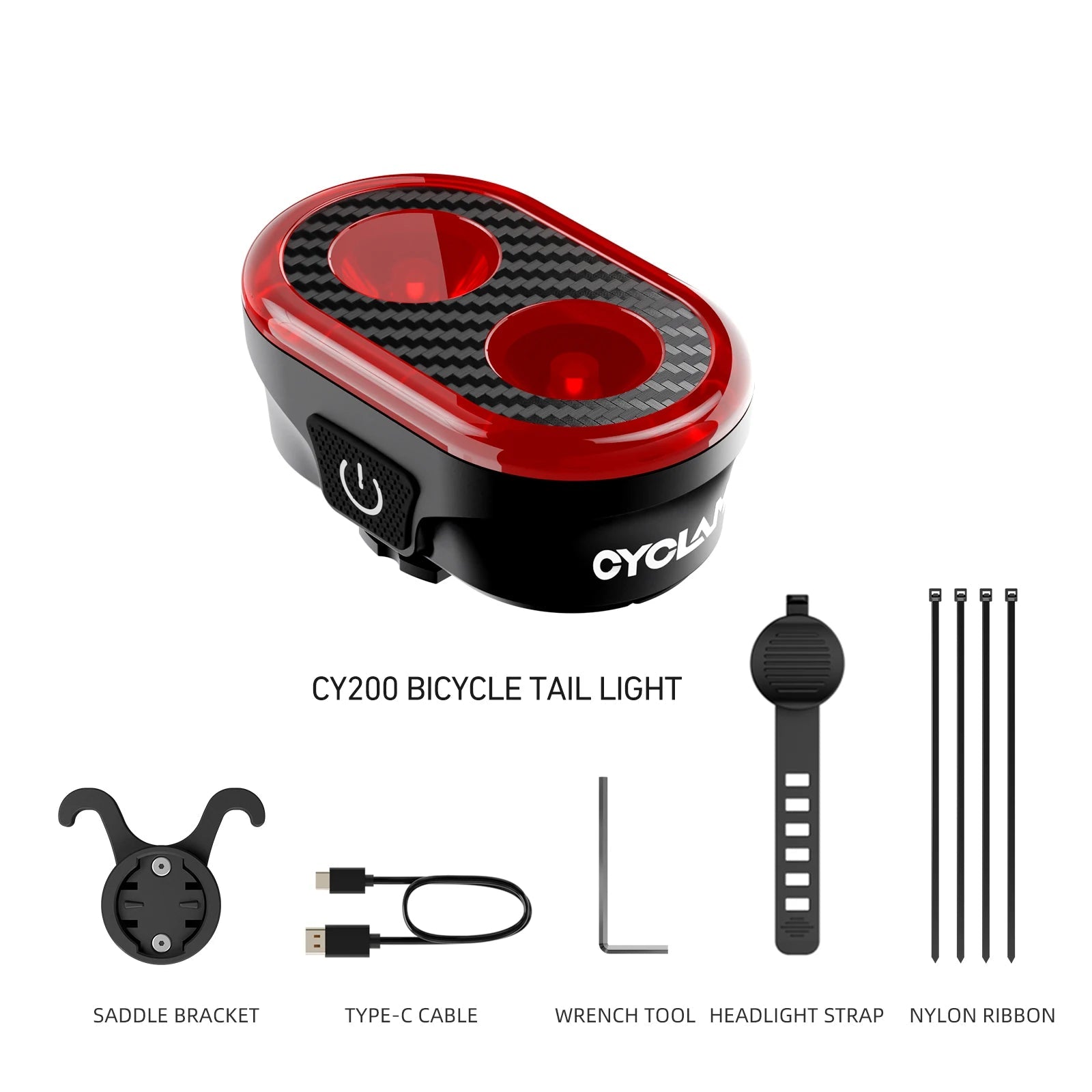 CYCLAMI CY300T Bicycle Smart Brake Sensing Front Rear Light Waterproof MTB Road Bike Lights Cycling Accessories 