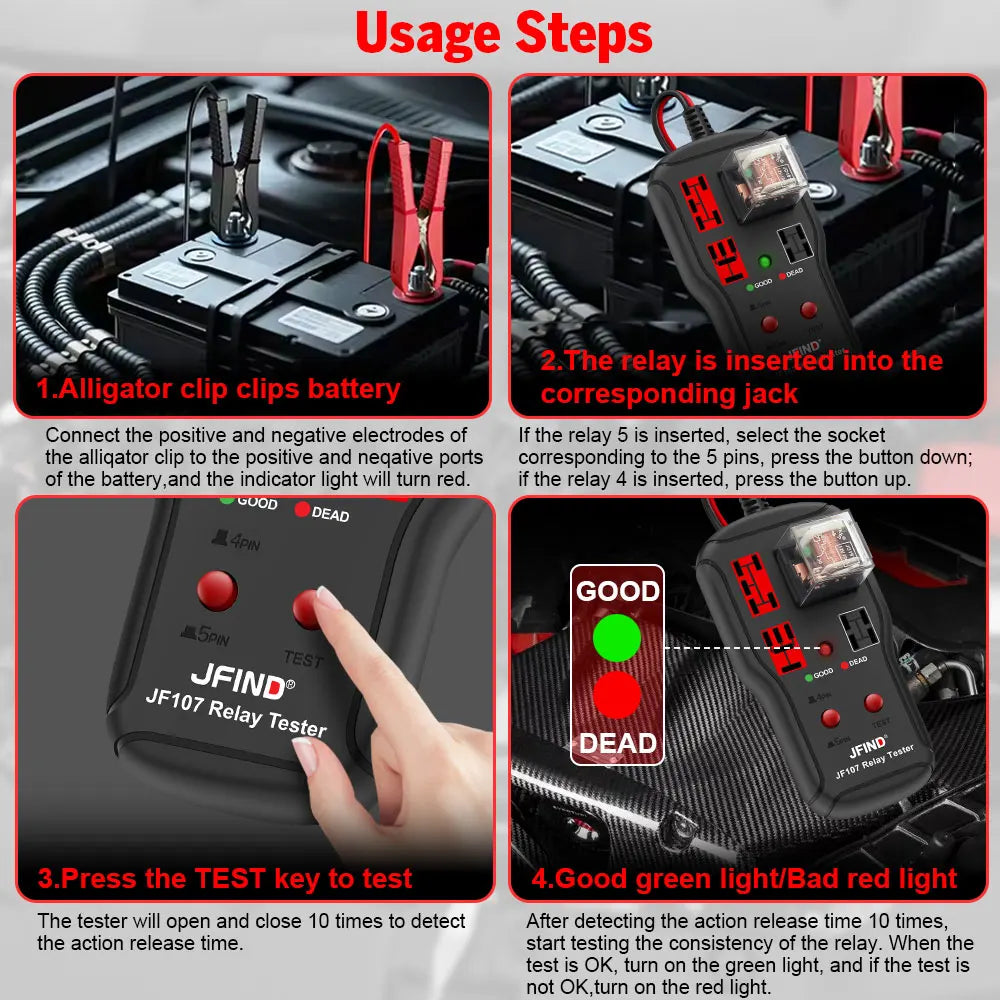 JF107 Automotive Relay Tester