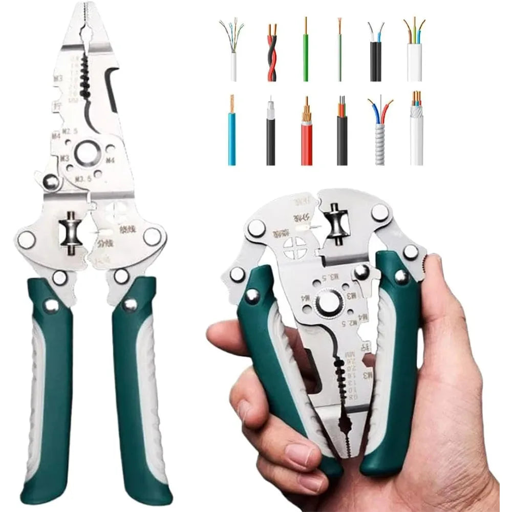Folding Wire Stripping & Crimping Pliers