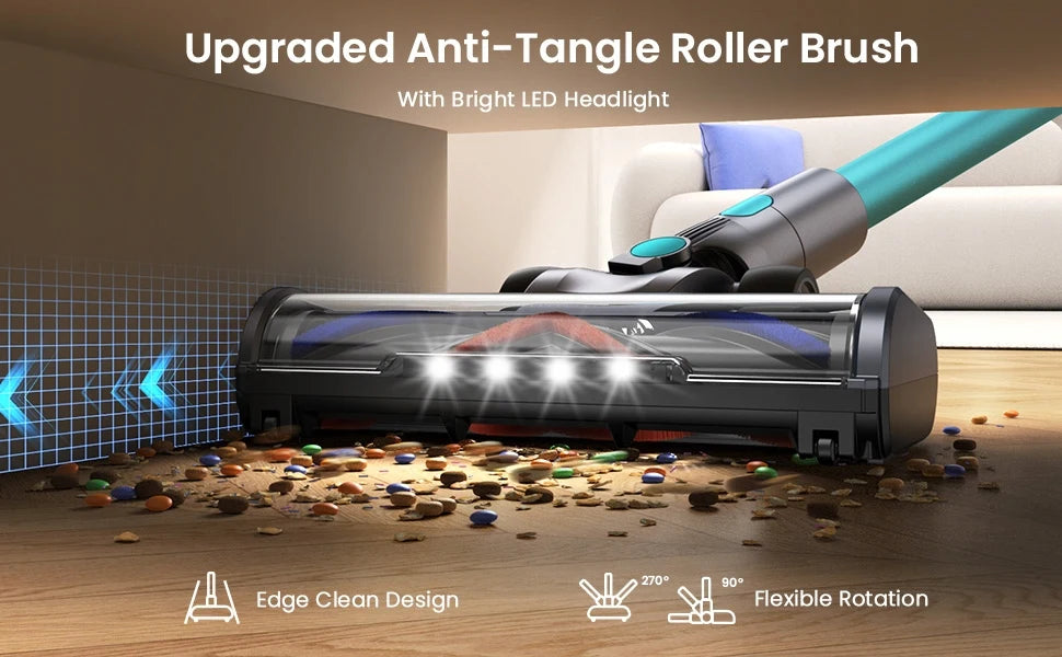 Homore 600W Cordless Vacuum Cleaner with Smart Suction and LED Display