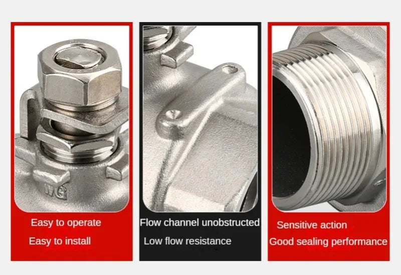 316 Stainless Steel 2P Ball Valve for Water, Gas, and Oil Systems