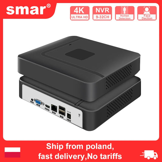 Smar H.265 CCTV NVR 8CH 9CH 16CH 32CH For 5MP 4K IP Camera Support Face Detection Email Alart Video DVR Recorder XMEYE APP Onvif Spy-shop.com