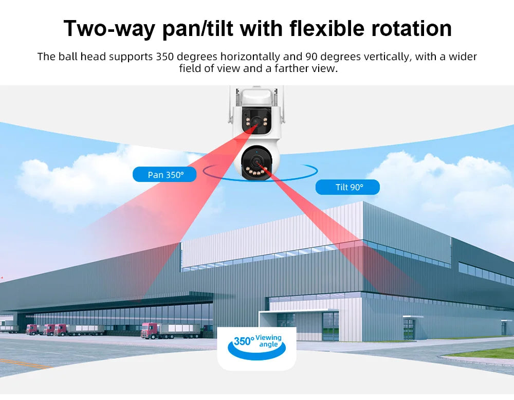4G Solar Outdoor Dual-Lens Security Camera 4MP Auto Tracking