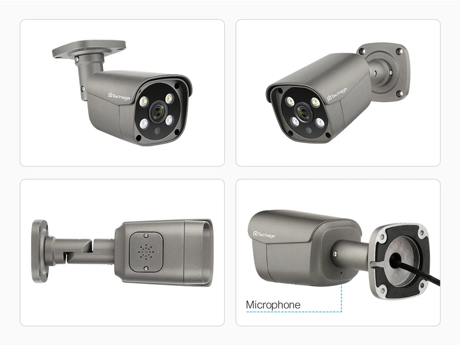 4MP 5MP 8MP PoE IP Security Camera with Two-Way Audio and AI Motion Detection
