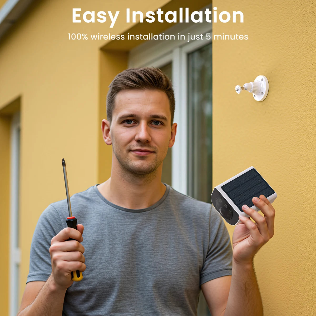 2K Outdoor-Wireless-Sicherheitskamera mit Solarenergie