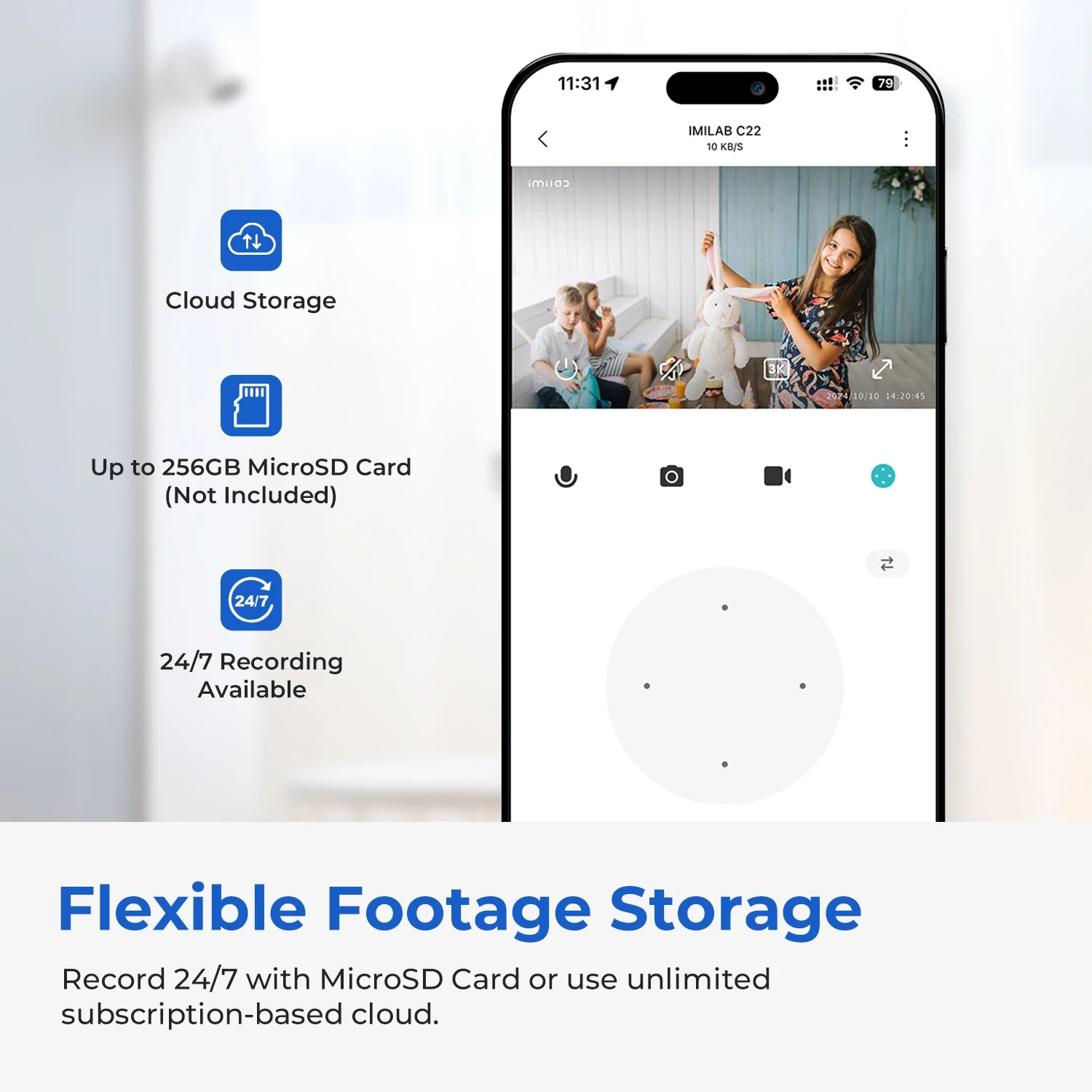 IMILAB C22 WiFi Baby Monitor with 360° PTZ and AI Tracking