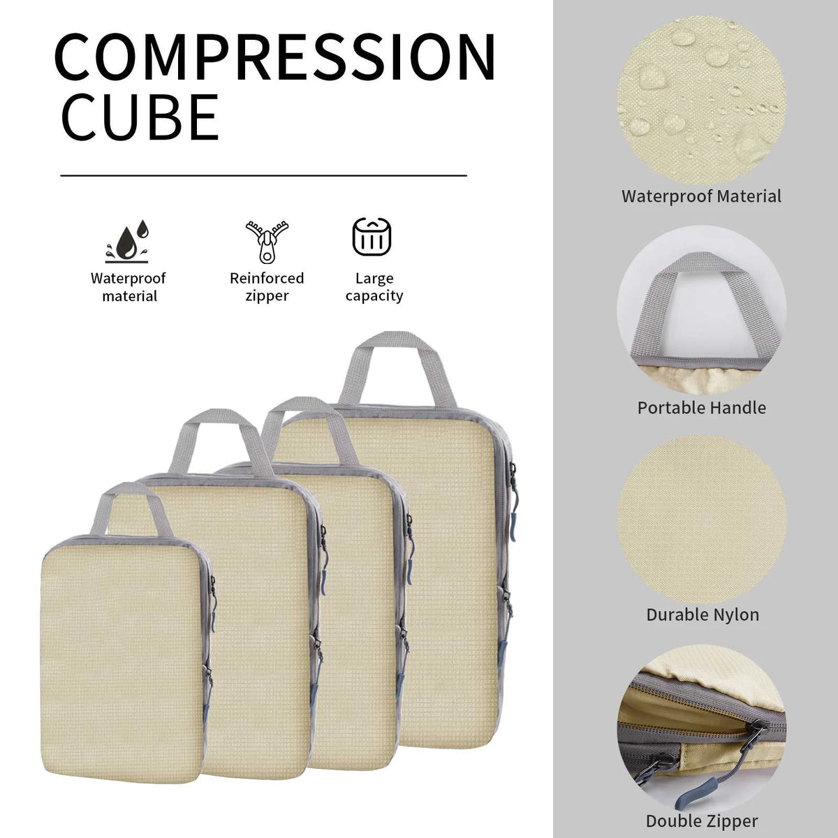 Fünfteiliges Kompressions-Packwürfel-Set