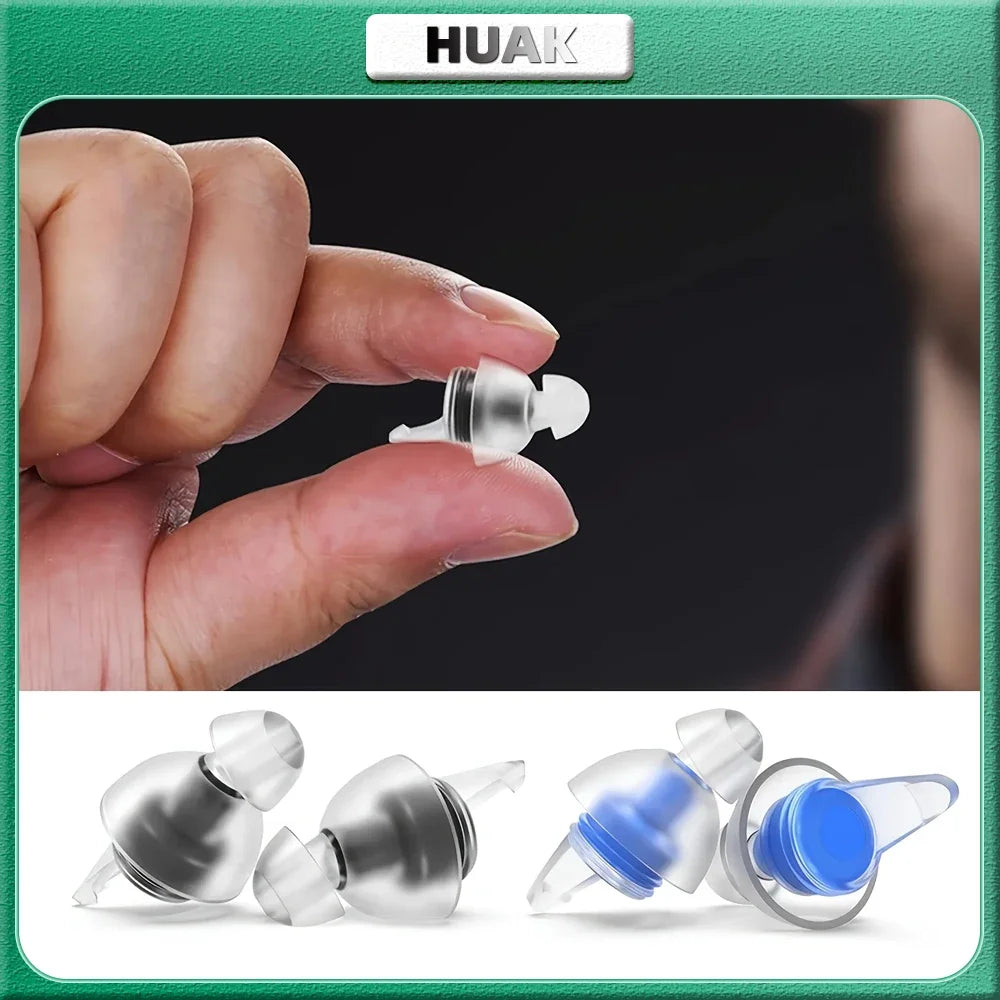 HUAK High Fidelity Silicone Ear Plugs for Noise Cancelling Washable Reusable Musicians Motorcycles Sleeping Work, Study, Swim 