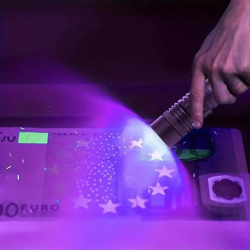 365/395nm UV Flashlight Zoomable Ultra Violet Torch Ultraviolet Lights for Pet Urine Stains Scorpions Fluorescent Agent Detector 