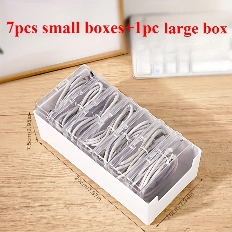 Desktop Cable and Accessory Organizer Boxes