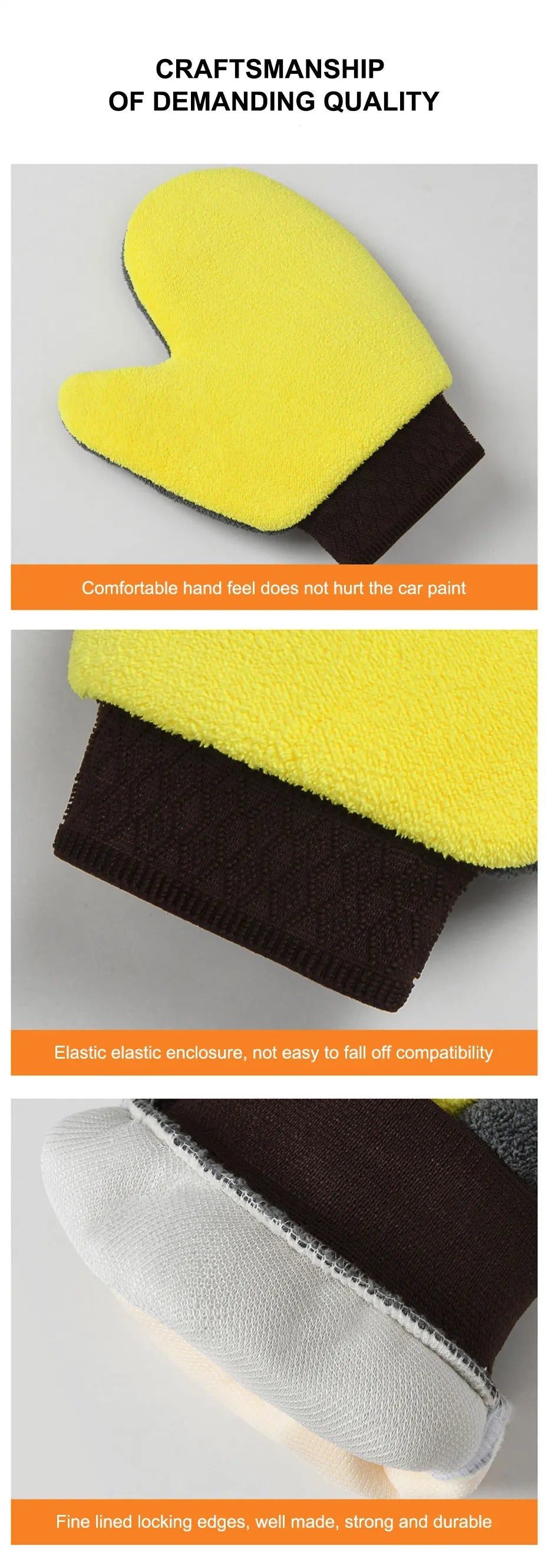 SEAMETAL Microfiber Car Washing Glove Double-Faced Thickened Coral Fleece Cleaning Brush Gloves Car Detailing Cleaner Care Tool 