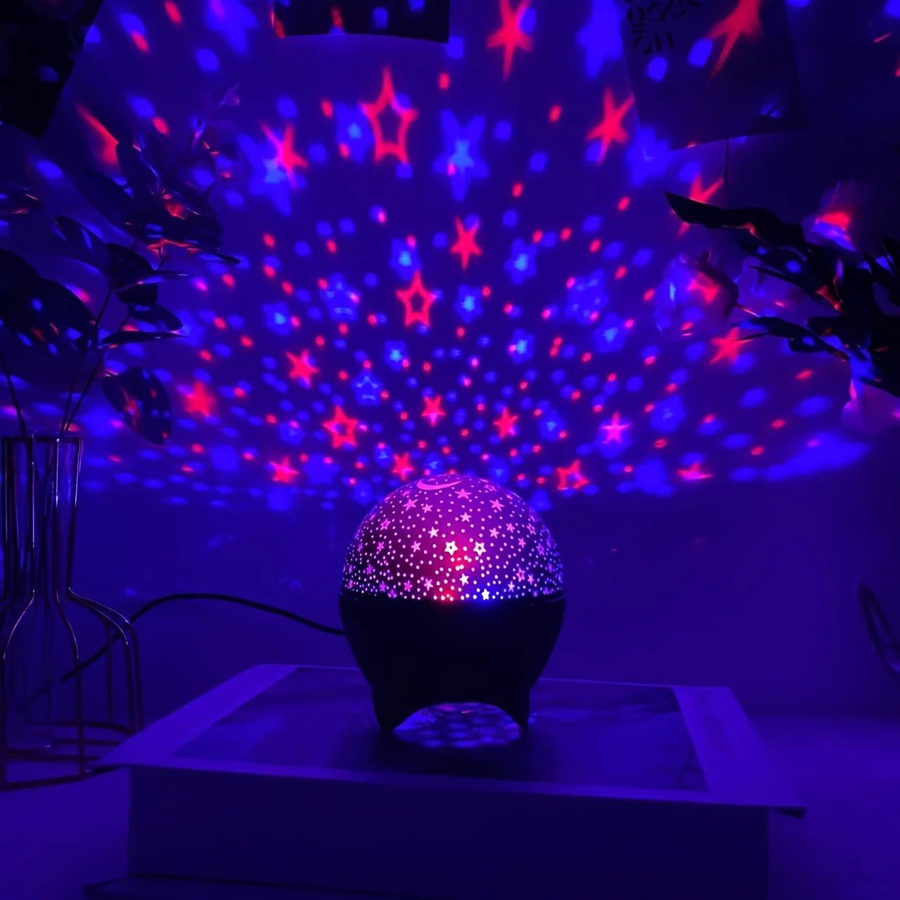 Starry Sky Galaxy Moon Projector Night Light USB RGB