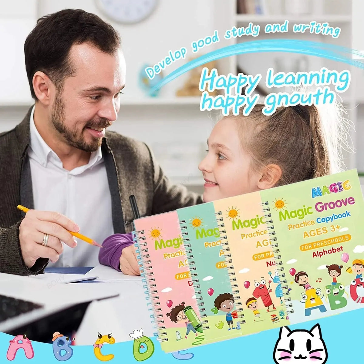 Grooved Handwriting Practice Books, Language Options